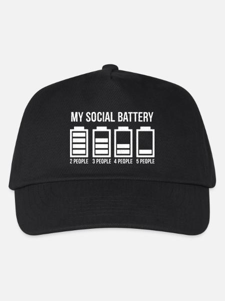 Meine Social-Media-Batterie - Kinder Basecap - Schwarz