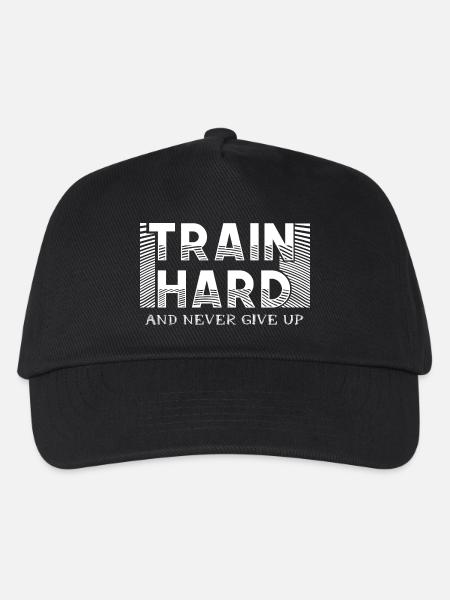Train Hard Und Nie Aufgeben - Kinder Basecap - Schwarz