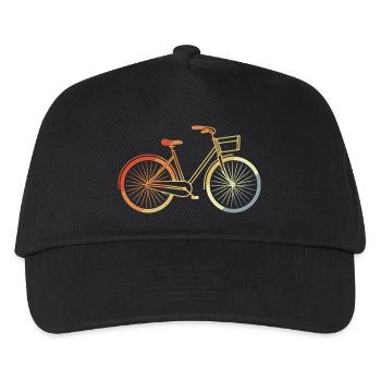 Fahrrad Line Art Vintage - Kinder Basecap - Schwarz - Vorne