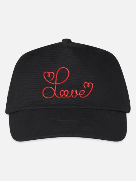 Love with Heart - Kinder Basecap - Schwarz