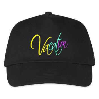 Vacation Spruch Text Insel Strand Schriftzug Logo - Kinder Basecap - Schwarz - Vorne
