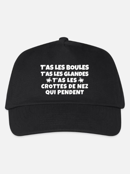 jalousie, crotte de nez, phrase drĂ´les - Casquette de baseball Enfant - noir