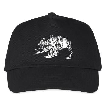 Moto Dolomites Montagnes Motard Symbole Nature Logo - Casquette de baseball Enfant - noir - Devant