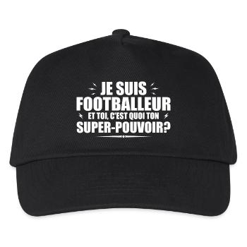 I'm a Footballer What's your superpower? - Kids’ Baseball Cap - black - Front