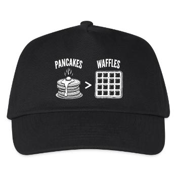 Pfannkuchen über Waffeln - Kinder Basecap - Schwarz - Vorne