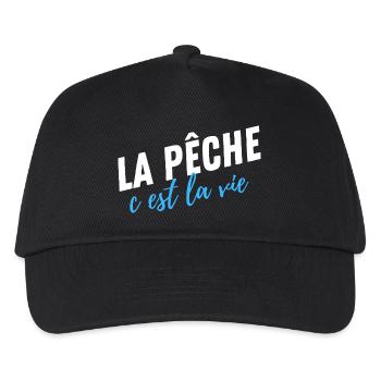 Angeln ist Leben, Humor, Fischer Geschenk - Kinder Basecap - Schwarz - Vorne