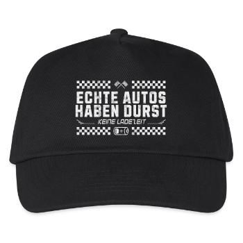 Echte Autos haben Durst keine Ladezeit - Kinder Basecap - Schwarz - Vorne