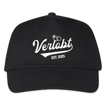 Verlobt 2025 Hochzeit Antrag Verlobung Verlobte - Kinder Basecap - Schwarz - Vorne