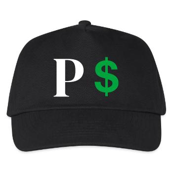 Buchstabe p Dollar - Kinder Basecap - Schwarz - Vorne