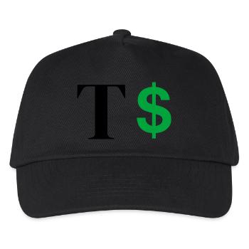 Buchstabe t Dollar - Kinder Basecap - Schwarz - Vorne