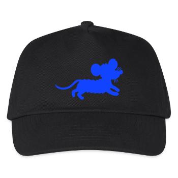 Maus Mäuschen Rennt Kleine Ratte Nager Silhouette - Kinder Basecap - Schwarz - Vorne
