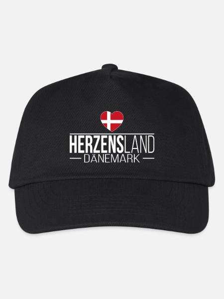Herzensland Dänemark Skandinavien Urlaub Reise - Kinder Basecap - Schwarz