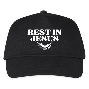 Rest in Jesus – Matthew 11:28 - Kids’ Baseball Cap - black - Front