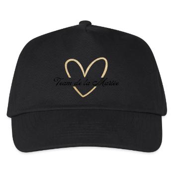 Team de La Bride Gold Herz Glitzer - Kinder Basecap - Schwarz - Vorne