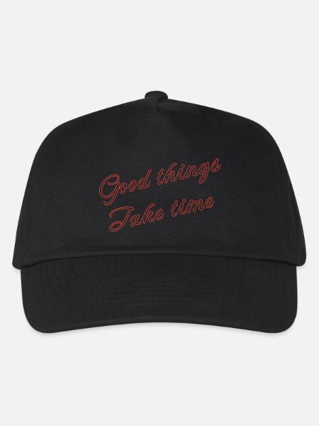 good things take time - Kids’ Baseball Cap - black