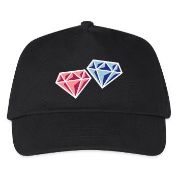 Pair Of Diamonds (Bridal Pair Wedding Symbol, NEG) - Kids’ Baseball Cap - black - Front