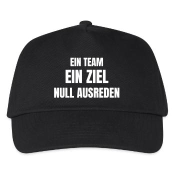 Ein Team, ein Ziel, Null Ausreden. - Kinder Basecap - Schwarz - Vorne