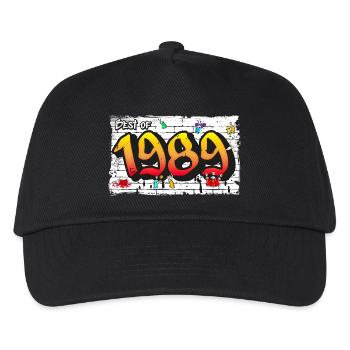 Best of 1989 Graffiti – 36 Jahre Edgy Cool - Kinder Basecap - Schwarz - Vorne