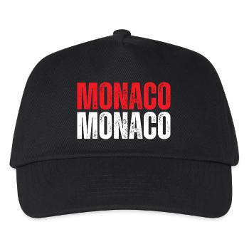 Monaco-Flagge, monegassischer Stolz - Kinder Basecap - Schwarz - Vorne