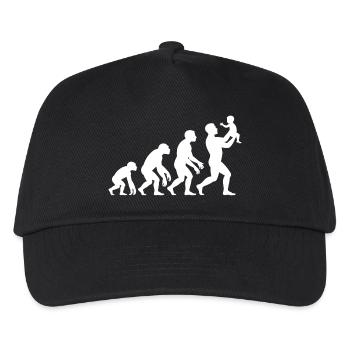 Evolution vom Affen zum Vater - Kinder Basecap - Schwarz - Vorne