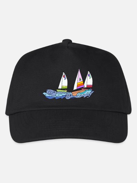 Segelboot - Kinder Basecap - Schwarz