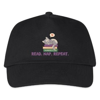 Lesen und Katzen. Perfektes Leben - Kinder Basecap - Schwarz - Vorne