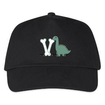 Buchstabe V - Kinder Basecap - Schwarz - Vorne