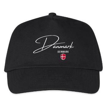 Danish pride, elegant minimalist design - Kids’ Baseball Cap - black - Front
