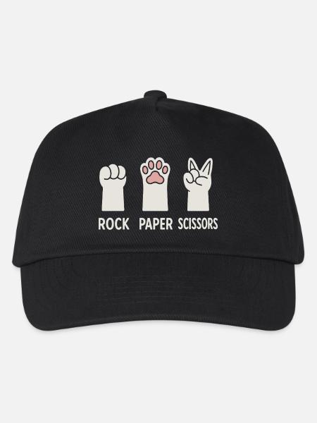 Rock Paper Scissors Katzen Pfoten - Kinder Basecap - Schwarz