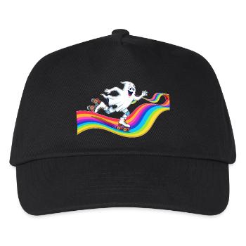 Geist beim Rollschuhlaufen auf Regenbogenbahn - Kinder Basecap - Schwarz - Vorne