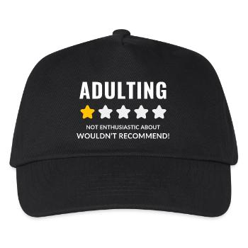 Skeptical Adulting Badge Design - Kids’ Baseball Cap - black - Front