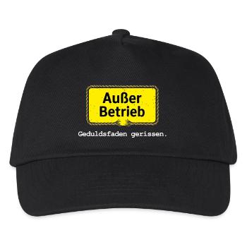Außer Betrieb – Geduldsfaden gerissen Spruchmotiv - Kinder Basecap - Schwarz - Vorne