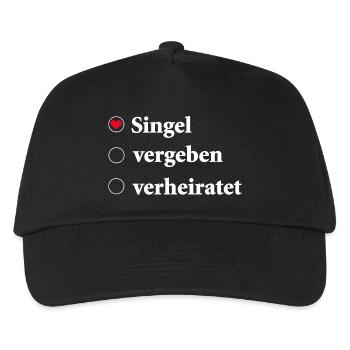 Beziehungsstatus Auswahl Singel mit Herzsymbol - Kinder Basecap - Schwarz - Vorne
