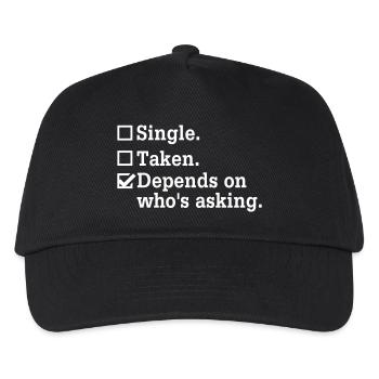 Single? – Junggesellenabschied Party Design - Kinder Basecap - Schwarz - Vorne