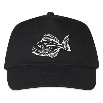 Fish Shirt Fish Motif,Fishing Clothing Gift - Kids’ Baseball Cap - black - Front