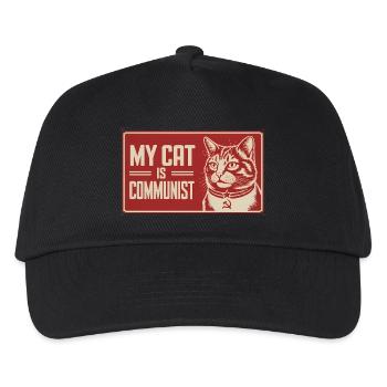 Meine Katze ist Kommunistin - Lustige Katze PropagandaT-Shirt - Kinder Basecap - Schwarz - Vorne