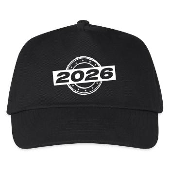 2026 Jahr - Kinder Basecap - Schwarz - Vorne