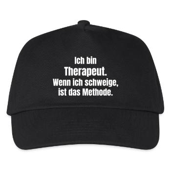 Ich bin Therapeut Schweigen ist Methode - Kinder Basecap - Schwarz - Vorne