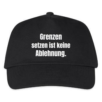 Grenzen setzen Klartext Typo - Kinder Basecap - Schwarz - Vorne