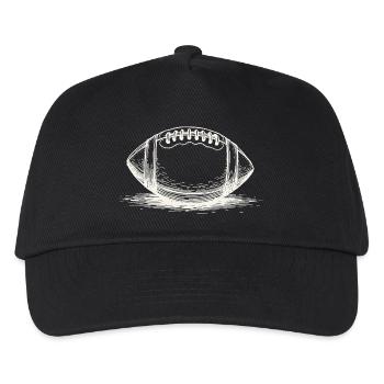 Vintage American Football Ball Sportler - Kinder Basecap - Schwarz - Vorne