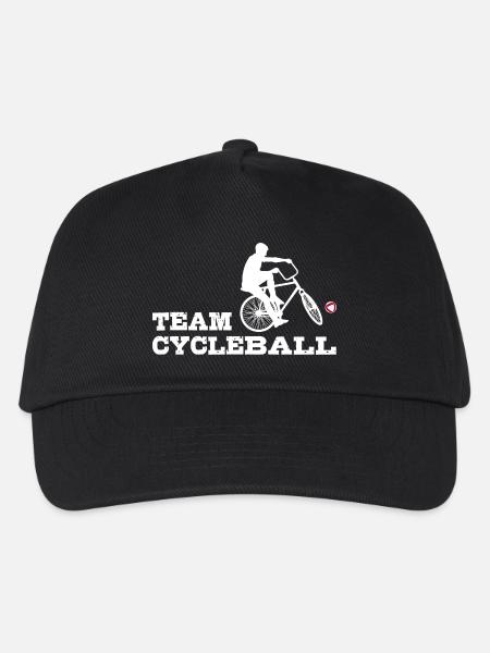 Team Cycleball , Radball, Radballer,Hallenradsport - Kinder Basecap - Schwarz