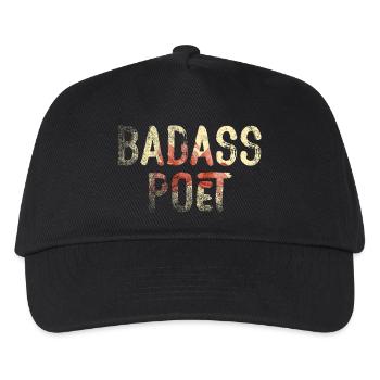 Badass Poet Floral Typografie - Kinder Basecap - Schwarz - Vorne