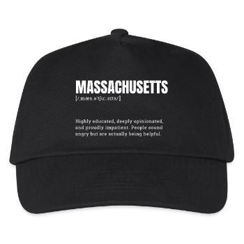 Massachusetts Großformat Typo - Kinder Basecap - Schwarz - Vorne