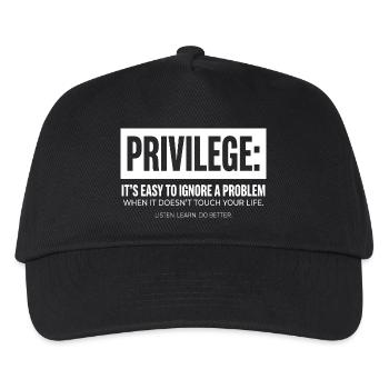 Privilege Statement Typography Text Motif - Kids’ Baseball Cap - black - Front