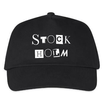 Stockholmer Schwarz-Weiß-Textdesign - Kinder Basecap - Schwarz - Vorne