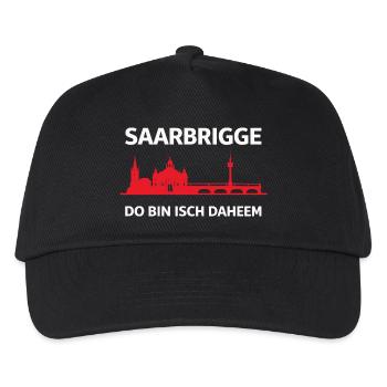 Saarbrigge Do Bin Isch Daheem Saarbrücken Skyline - Kinder Basecap - Schwarz - Vorne