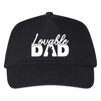 Liebenswerter Vater Ästhetische Typografie Vaterschaft - Kinder Basecap - Schwarz - Vorne