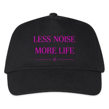 Less Noise More Life Saying Statement Shirt Decal - Kids’ Baseball Cap - black - Front