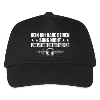 DJ hat deinen Song nicht - Discjockey - Kinder Basecap - Schwarz - Vorne