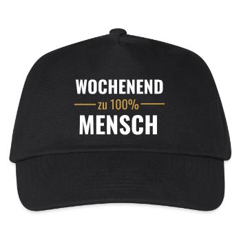 Wochenendmensch – Zu 100% - Kinder Basecap - Schwarz - Vorne